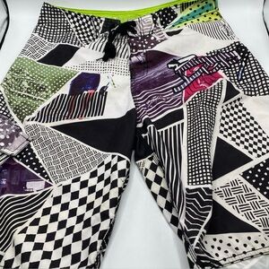 Vintage 90s Y2K Body Glove Boardshorts Swim Men Skate Graphic Print Surf  34